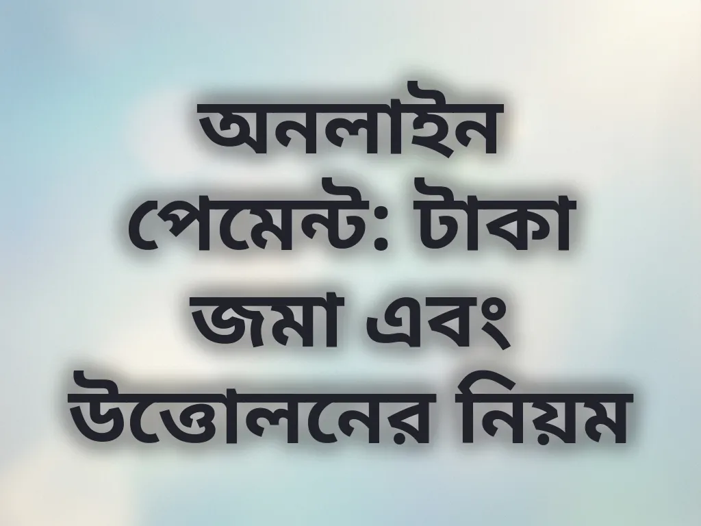 অনলাইন পেমেন্ট নিয়ম